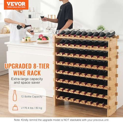 VEVOR Modular Freestanding Wine Rack 72 Bottles