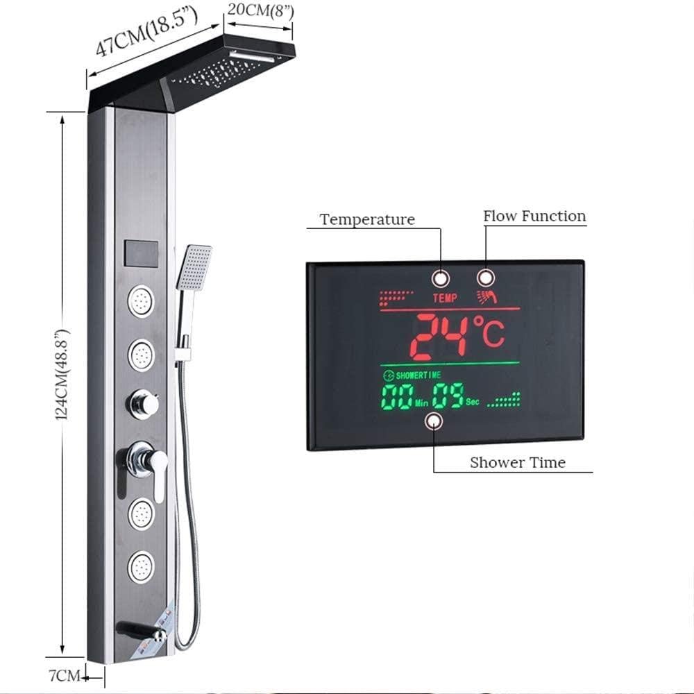 LED Shower Panel Column Tower System with Massage Jets Black Oil Rubbed Bronze
