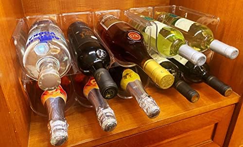 Set of 4 Stackable Wine Rack for Kitchen Countertop
