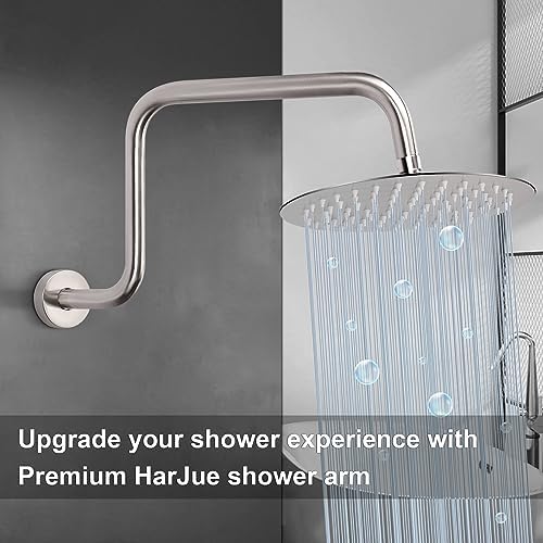 HarJue S Shaped Shower Arm 16 Inch Brushed Nickel