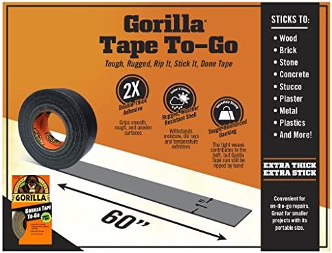 Gorilla 6100101-4 Duct Tape 1 x 10 yd Black 4-Pack