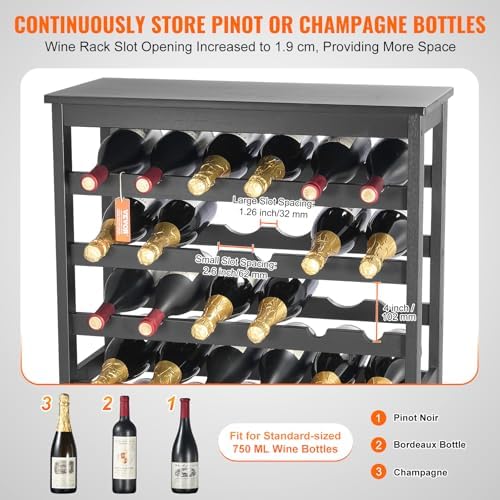 VEVOR 42-Bottle Bamboo Wine Rack 7-Tier Freestanding 1