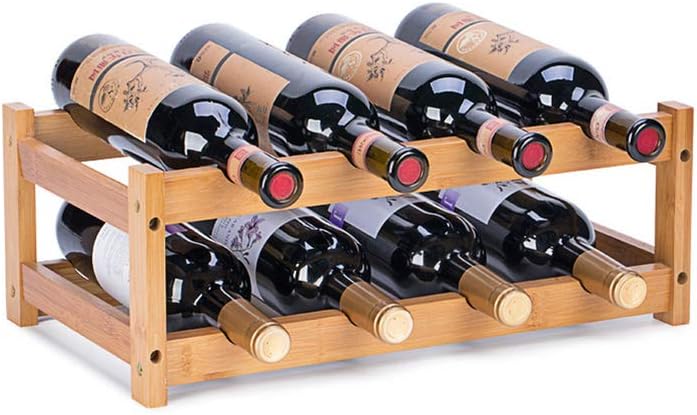 FOSTERSOURCE Bamboo Wine Rack 2-Tier 8 Bottles