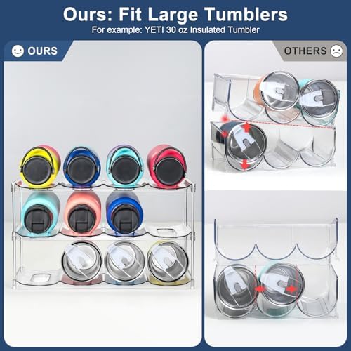 3 Tier Stackable Water Bottle Organizer - 12 Cup Holder for Large Bottles