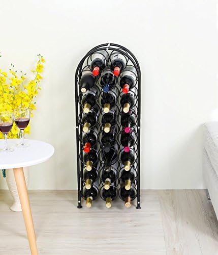 PAG 23 Bottles Freestanding Metal Wine Rack Black