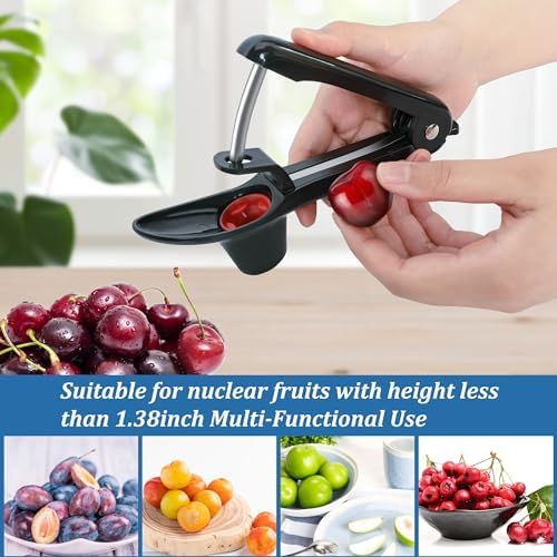 Cherry Pitter Tool with Rebound Design Black