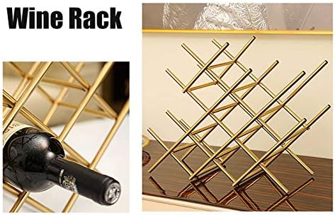 Stylish Gold Wine Rack - 6 Bottle Freestanding Metal Storage