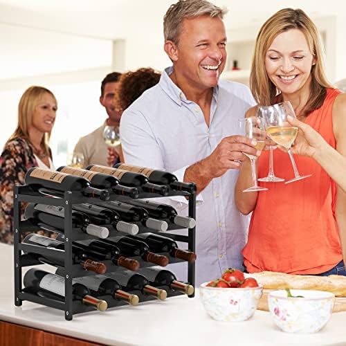 Ruichang 4-Tier Bamboo Wine Rack - 16 Bottle Capacity