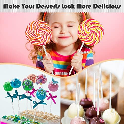 100 PCS 6-Inch Acrylic Lollipop Sticks for Cake and Candy Making