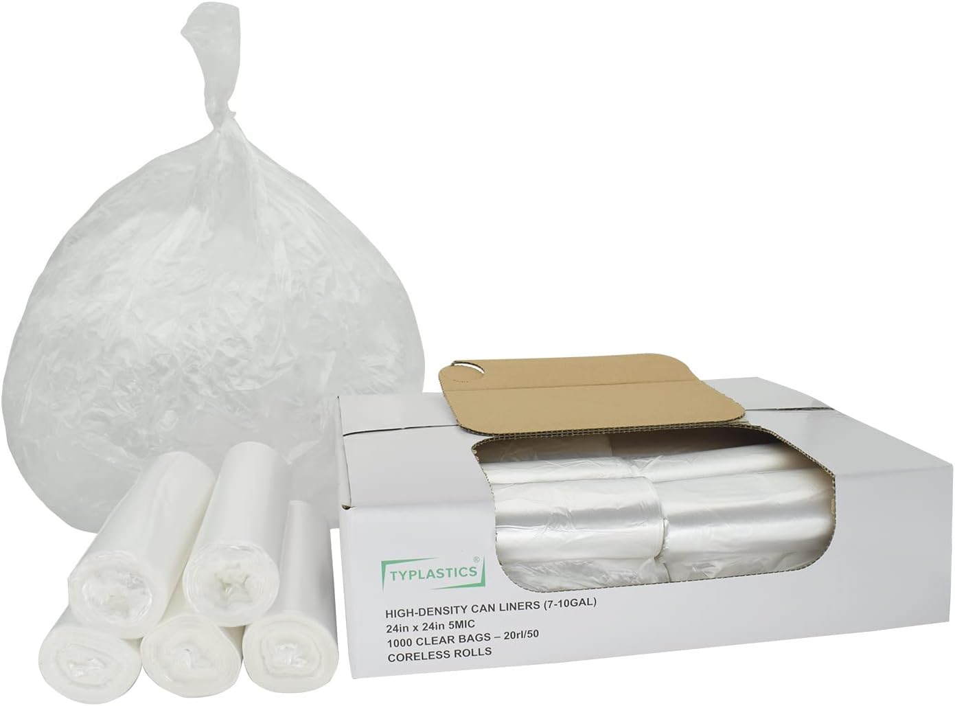 TYPLASTICS Trash Can Liner - 1000 Count 24x24 7-10 Gallon