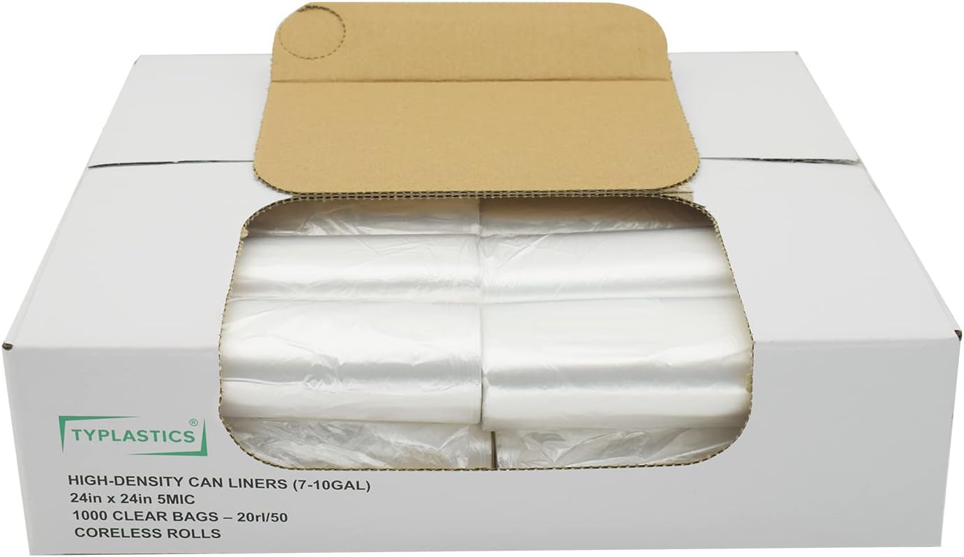 TYPLASTICS Trash Can Liner - 1000 Count 24x24 7-10 Gallon