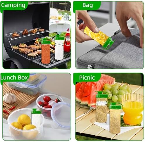 FLOATFARE Mini Pepper Shakers 6-Pack with Spoon and Funnel