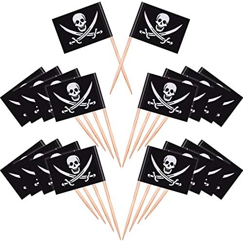 Blulu Pirate Cocktail Toothpick Flags 100 Pieces
