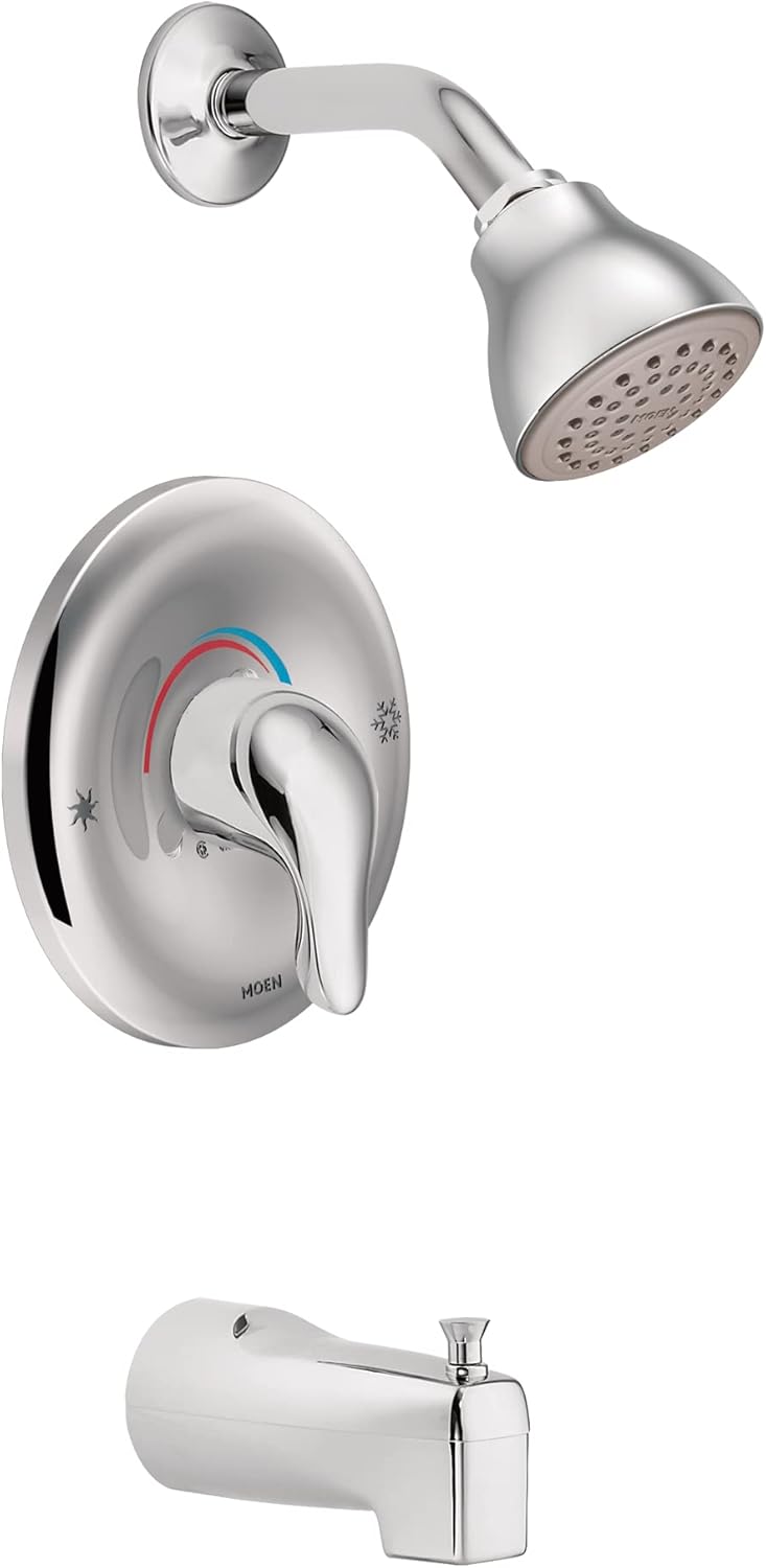 Moen Chateau Chrome Posi-Temp Trim Kit with Shower Head and Tub Spout