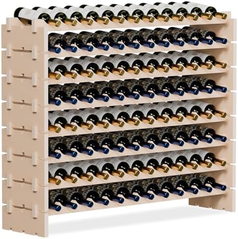 Smartxchoices 96-Bottle Modular Wine Rack 8-Tier Freestanding Display Holder