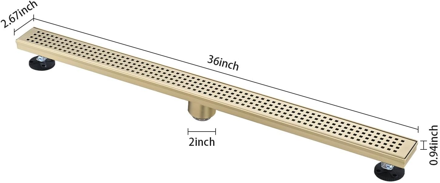 TREATLIFE HOME 36-Inch Linear Shower Drain with Removable Grate