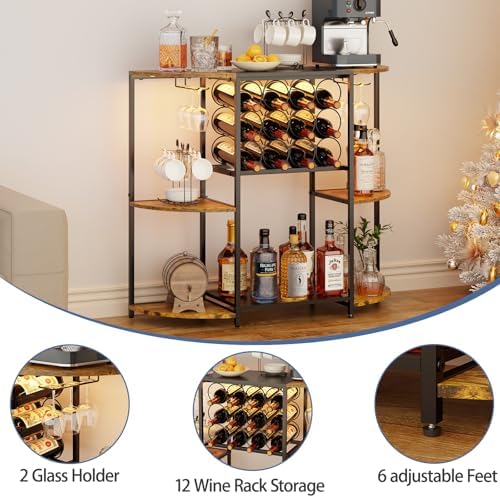 JKsmart Wine Bar Cabinet with LED Lights