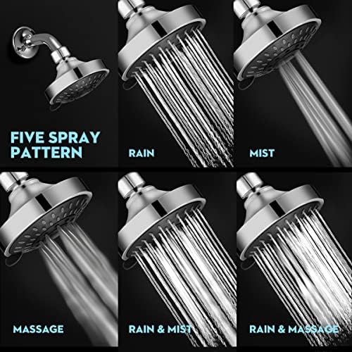 WarmSpray High Pressure 5-Setting Fixed Showerhead