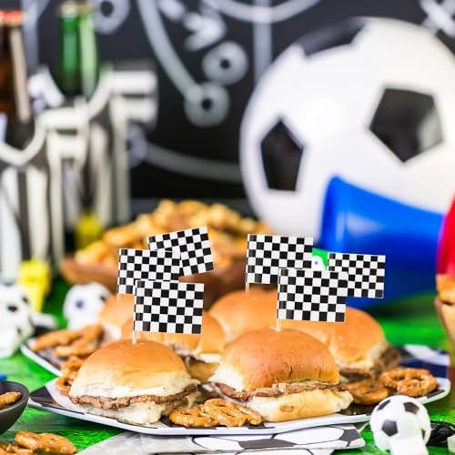 100pcs Mini Checkered Toothpick Flags for Party Decor 1