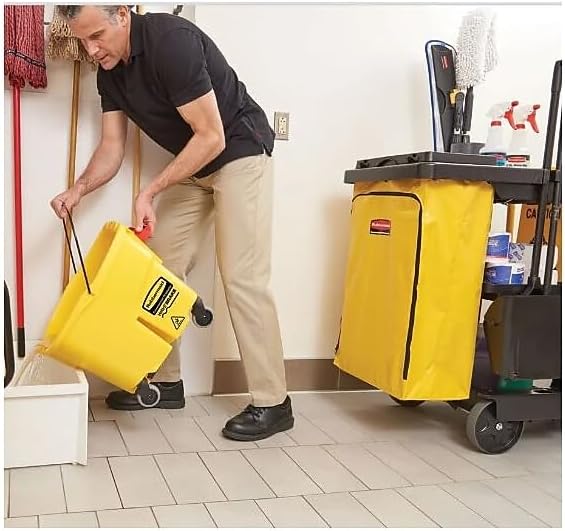 Rubbermaid 24 Gal Yellow Zippered Vinyl Bag for Cleaning Carts