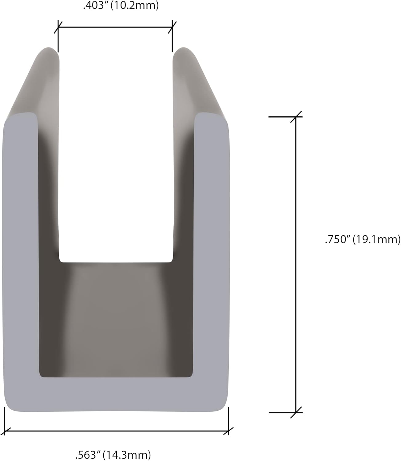 Brixwell SDCD38BN 38 Shower Door U-Channel