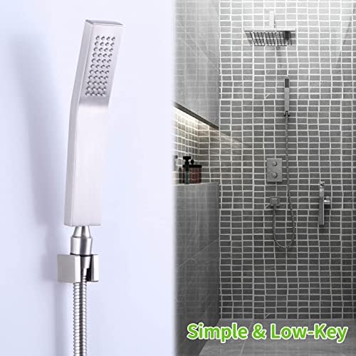 Angle Simple Shower Head Holder Brushed Nickel Wall Mount