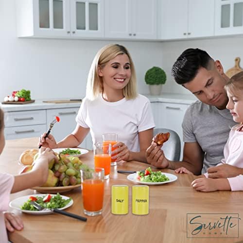Yellow Salt Pepper Shakers Ceramic Set