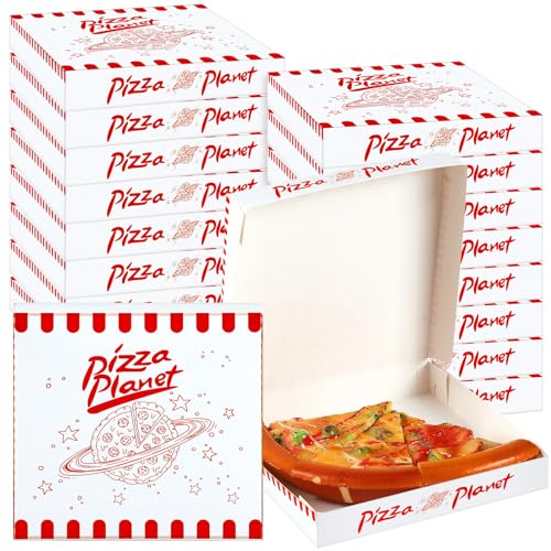 Dunzoom 48 Pcs Planet Themed Mini Pizza Boxes