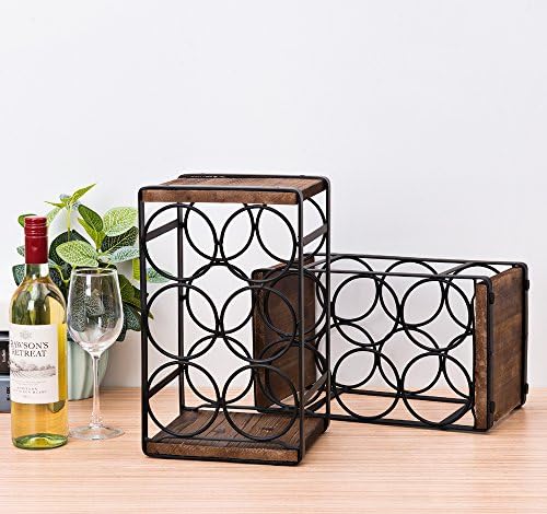 SODUKU Rustic Wood Wine Rack 6 Bottles Brown
