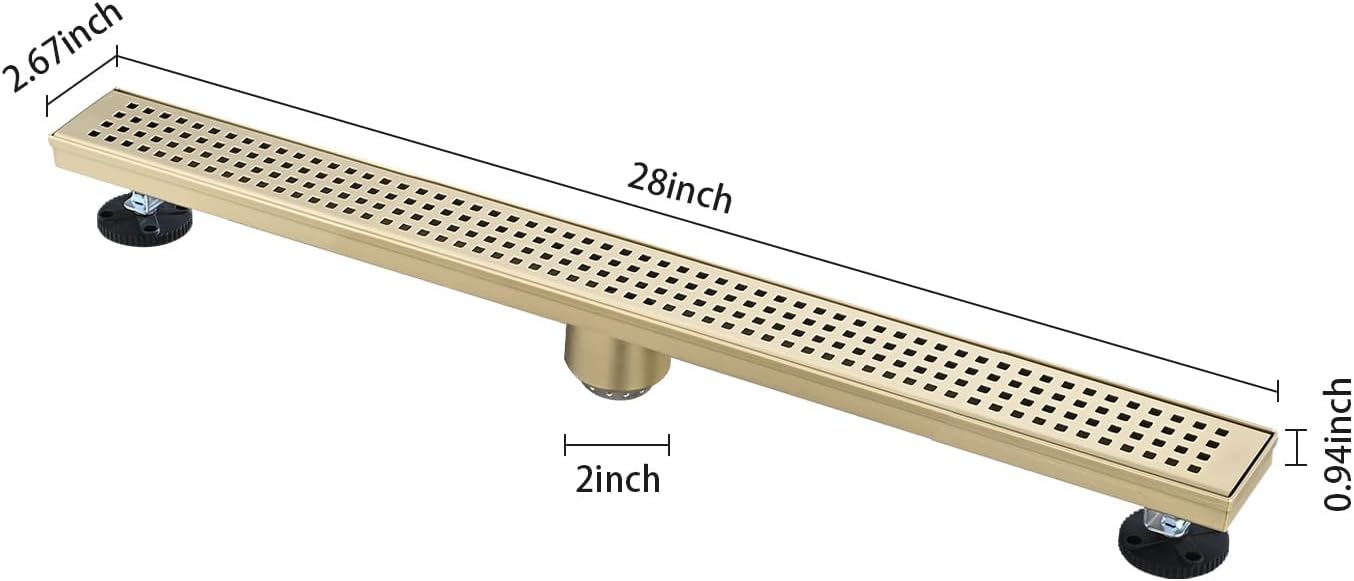 28-Inch Linear Shower Drain with Removable Grate