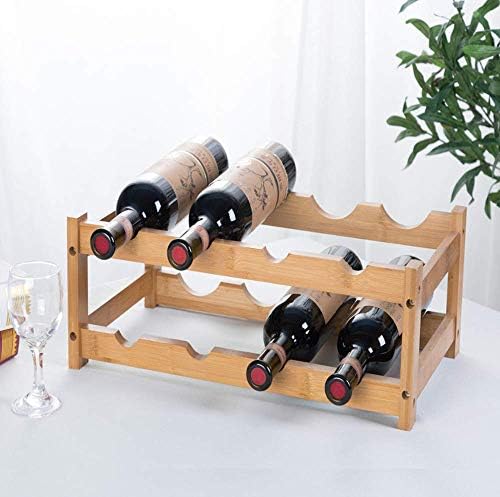 FOSTERSOURCE Bamboo Wine Rack 2-Tier 8 Bottles