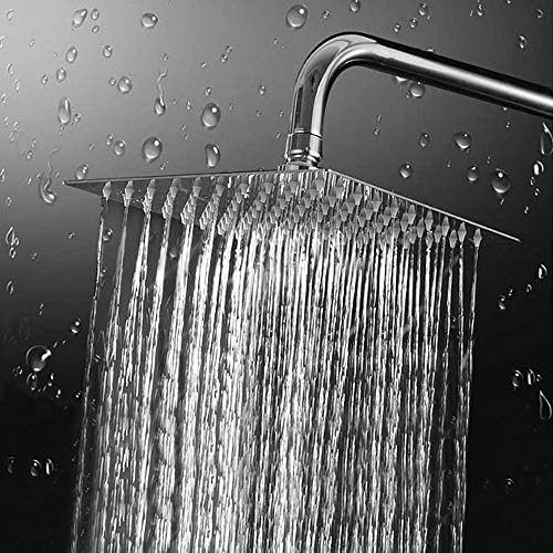 NearMoon 8 Inch Square Rain Shower Head - Chrome Finish High Pressure Easy Install