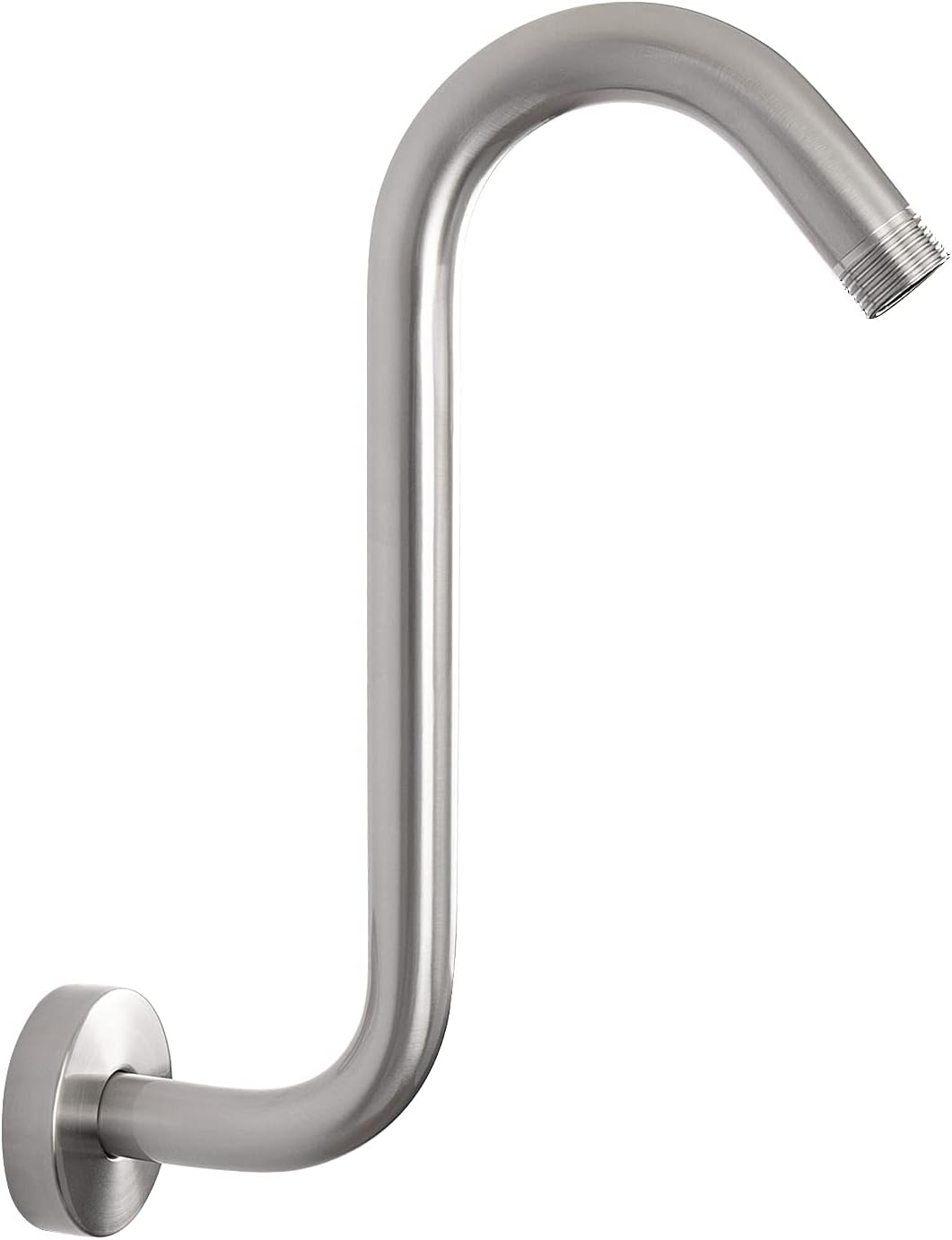 NearMoon S-Shaped Shower Head Riser 12 Inch Brushed Nickel 2 Pack