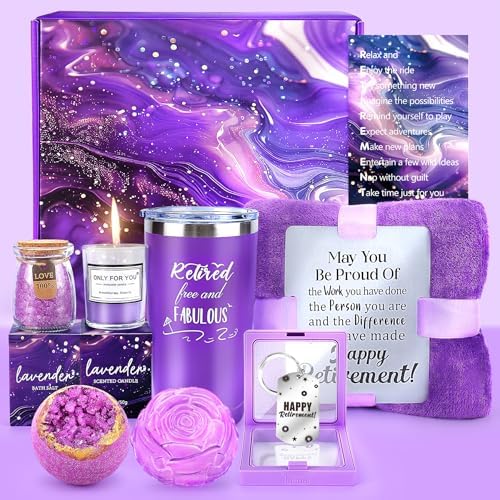 LOMEVE Purple Retirement Gifts Basket for Women