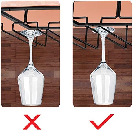 MOCOUM 4 Rows Wine Glasses Holder Under Cabinet Rack