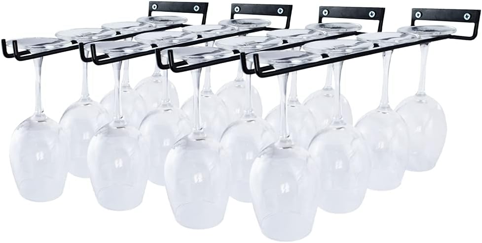 4-Pack 12 Inch Wall-Mounted Wine Glass Racks