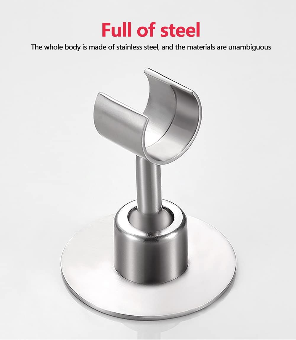 Adjustable Shower Head Holder 304 Stainless Steel No Drill Wall Mount