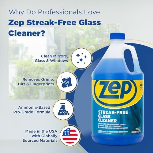 Zep Streak-Free Glass Cleaner - 1 Gallon 4-Pack Case of 4 ZU1120128