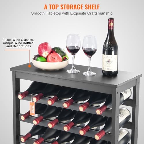 VEVOR 42-Bottle Bamboo Wine Rack 7-Tier Freestanding 1