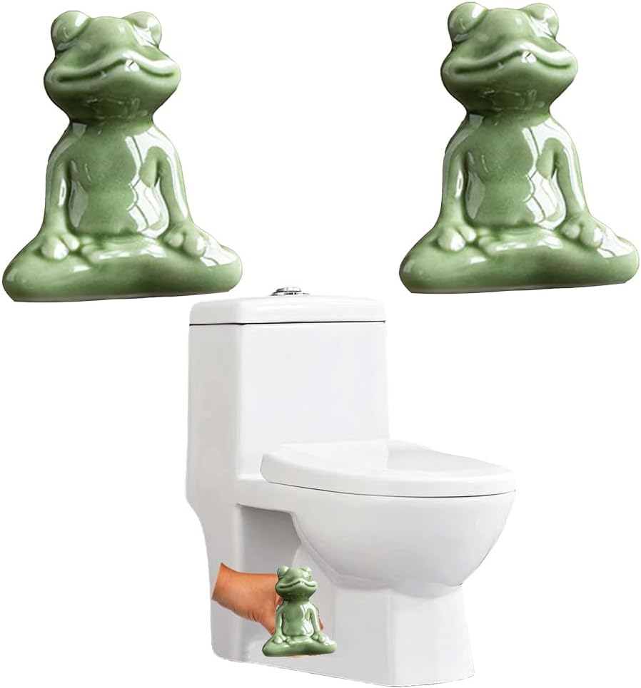 2PCS Cute Frog Toilet Bolt Caps Adorable Bathroom Decor