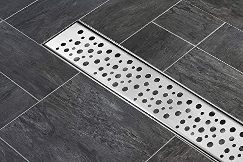 DreamDrains 42 in Linear Shower Drain with Rain Pattern 1