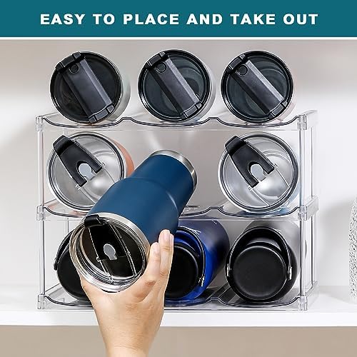 Stackable 3-Tier Water Bottle Holder for Stanley YETI - Clear Racks