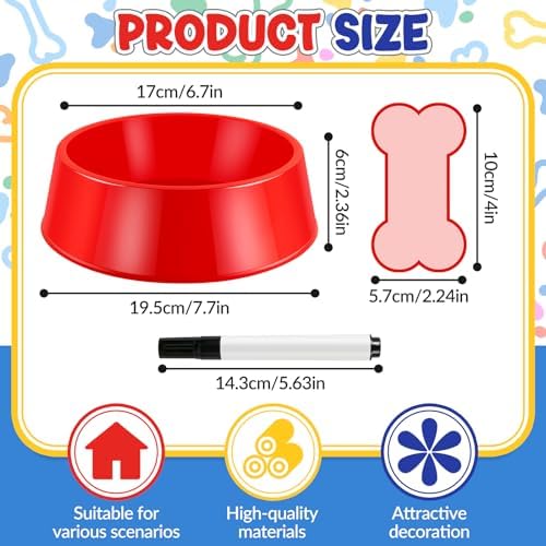 Demonwer Dog Themed 18 Piece Plastic Food Tray Set