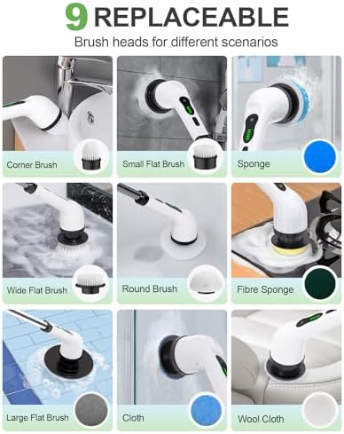 Lxlu Electric Spin Scrubber with 9 Brush Heads