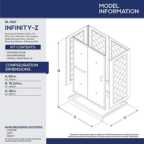 DreamLine Infinity-Z Clear Sliding Shower Door Kit Brushed Nickel