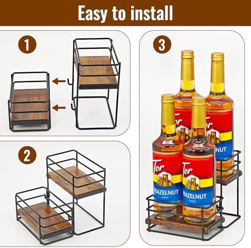AUATRONNE 4 Bottle Coffee Syrup Organizer Rack 1