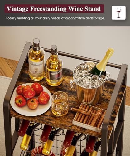 3-Tier Freestanding Wine Rack with Metal Frame Black