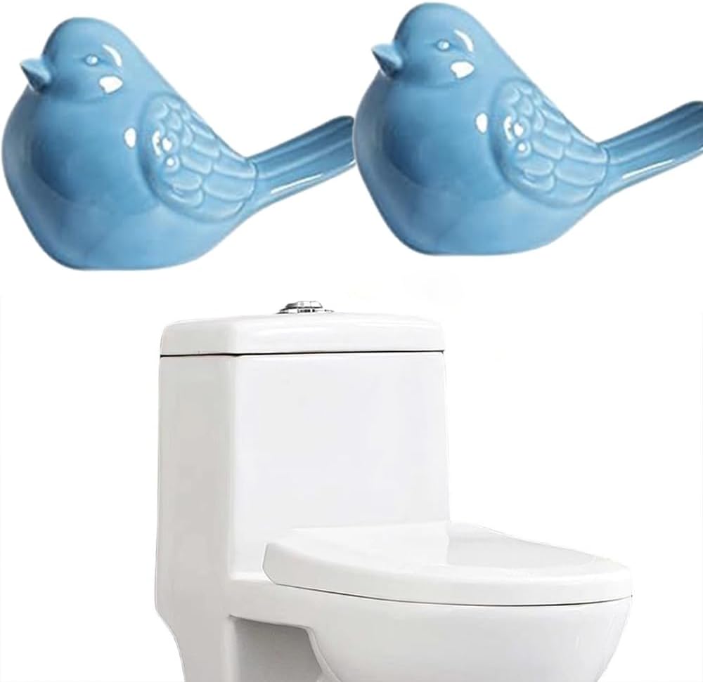 2PCS Ceramic Frog Toilet Bolt Covers Cute Bathroom Decor