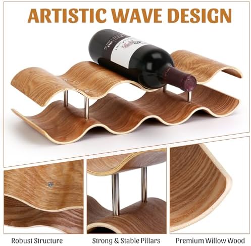 VAlinks 2 Tier 7 Bottle Wave Willow Wine Rack