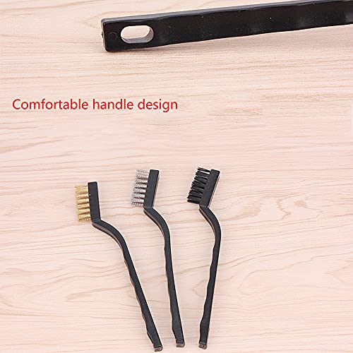 3Pcs Mini Wire Brush Set for Cleaning and Rust Removal